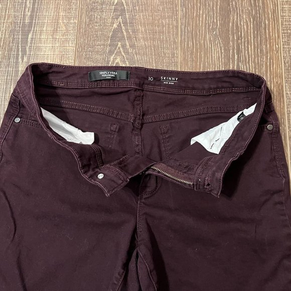 Simply Vera Vera Wang Mid Rise Skinny Jeans – Size 10 - Picture 10 of 14